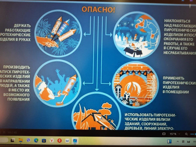 Профилактические беседы с несовершеннолетними о мерах безопасности при использовании пиротехнических изделий.